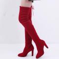 【BestGO】Women Stretch Faux Slim High Boots Over The Knee Boots High Heels Shoes. 
