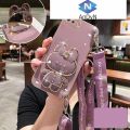 AnDyN Casing For oppo a1k oppo a3s oppo a12e Phone case Cute 3D Butterfly Rabbit Cosmetic Mirror Holder Square Soft TPU Phone Cover with Lanyard. 