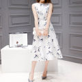 bellylady Women Summer Dress Sleeveless Round Neck A-line Skirt Elegant High Waist Casual Long Dress. 