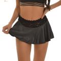 Ethereon Lady Mini Skirt Pleated Elastic Waist Party Mini Skirt. 
