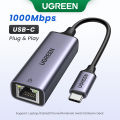 【Buy 2 for 6666】UGREEN USB C to Ethernet Adapter RJ45 to Thunderbolt 3 Type C Gigabit Network LAN Converter 10/100/1000Mbps for MacBook Pro Air, iPad Pro, Galaxy S20 S10 S9, XPS 13 15, Surface Book 2 Go, Chromebook. 