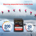SanDisk Extreme PRO SD Card 32G 64G 128G 256G SDHC SDXC UHS-I C10 100M/s-200MB/s U3 Memory Card Support V30 4K for Camera/DV/SLR. 