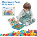 Creative Mosaic Toys Kit Mushroom Nails Peg Board Children Early Educational Puzzle Toys. 