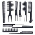 10Pcs Hairdressing Comb Set Hair Styling Pro Kit Professional Barber Salon Gift Black Color Set Portable Set Hair Care Style Accessory Comb for Women Men. 