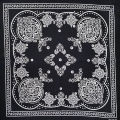 New Unisex Fashion Hip Hop 100% Cotton Bandana Square Scarf 55cm*55cm Black 2025 Paisley Headband Printed For Women/Men/Boys/Girls. 