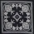 New Unisex Fashion Hip Hop 100% Cotton Bandana Square Scarf 55cm*55cm Black 2025 Paisley Headband Printed For Women/Men/Boys/Girls. 