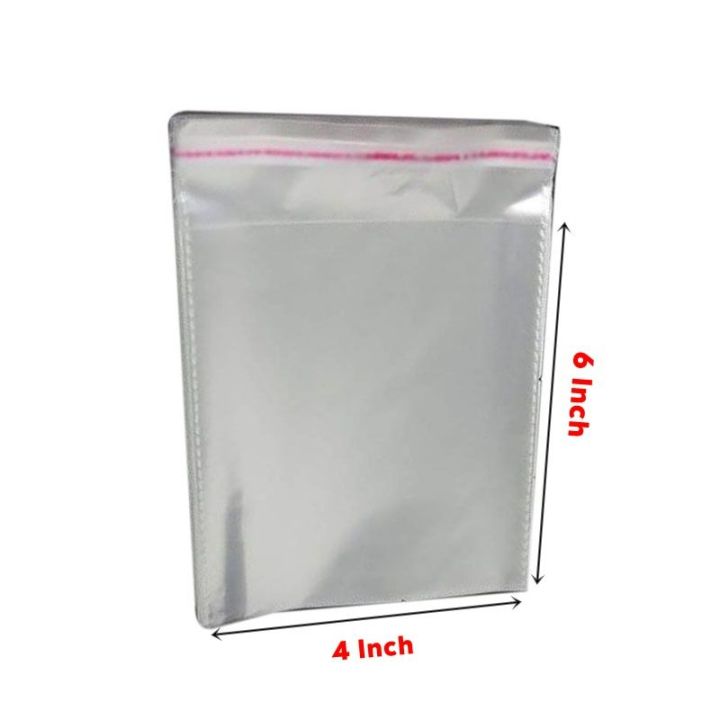 100pcs%204X6%20Inch%20Transparent%20Polythene%20Gift%20Packing%20Bag%20with%20Self%20Sticker%20-%20Image%203