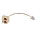 RJ11 6P4C 2 Way Outlet Telephone Jack Line Splitter Adapter Beige. 