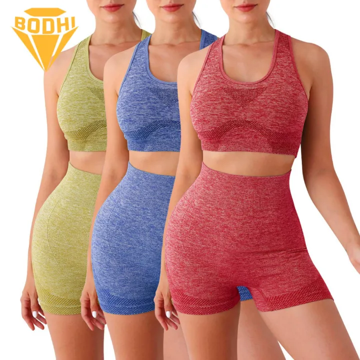 Sports Bra Set 2-piece Women's Sportswear Set with High Waist Shorts Quick Dry Vest Favorite Vest Sports Bra