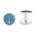 【IKE】Libra Balance Constellation Cufflinks Justice and Equity For Lawyer Judge Shirt Jewelry For Man Charm Blue Color Accessories. 