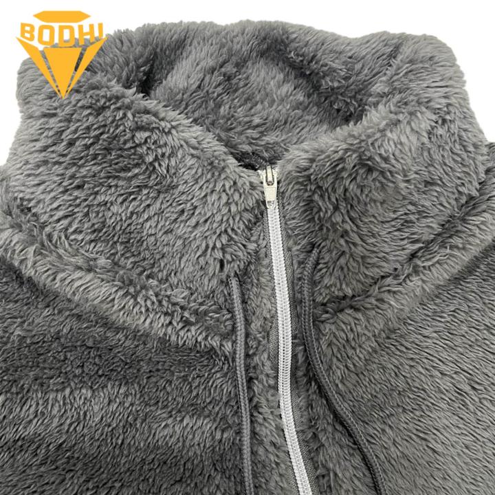 Winter%20Fleece%20Zipper%20Coat%20Stylish%20Winter%20Coat%20with%20Plush%20Warmth%20Zipper%20Closure%20Perfect%20for%20Southeast%20Asian%20Buyers%20Ladies%20Solid%20Color%20Outwear%20-%20Image%204