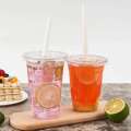 Clear Disposable Plastic Cup with Lid Perfect for Weddings Birthdays Parties Camping Smoothies Milkshakes Coffee Cold Drinks. 