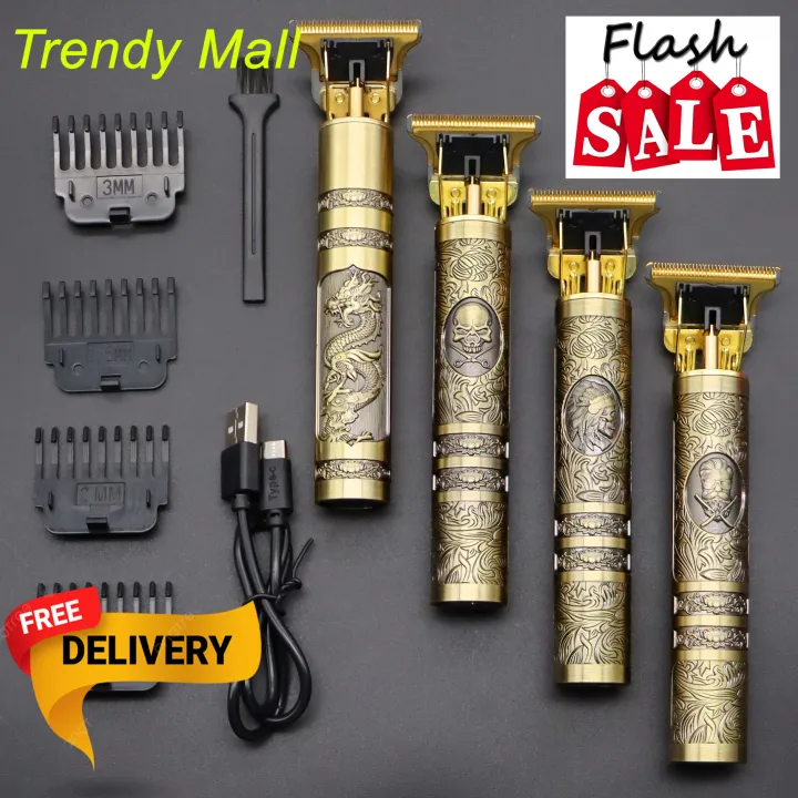 Trimmer%20for%20Men%20Rechargeable%20Vintage%20T9%20Electric%20Hair%20Cutting%20Machine%20Hair%20Clipper%20Professional%20Men%20Shaver%20Dragon%20Black%20(METAL%20BODY)%20Full%20Steel%20Trendy%20Mall%20-%20Image%204