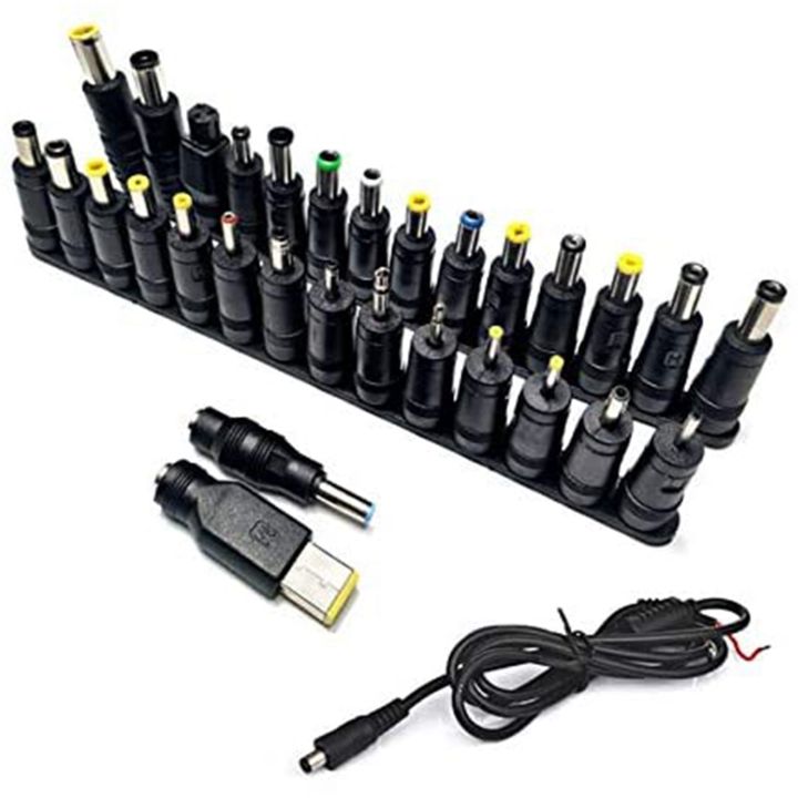 31Pcs Laptop DC  source Adapter Connector Plug AC DC Jack Charger Connectors Laptop  Adapter Conversion Head