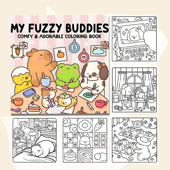 My%20Fuzzy%20Buddies%20Coloring%20Book%20For%20Adults%20And%20Teens%20Featuring%20Cute%20Animal%20Life%20Stories%20Plush%20Friends%20Coloring%20Book%20-%20Image%206