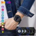 【ZIME】SKMEI 1571 Men's Casual Innovation Display Switching Watch Dual Time Date Hourly Chime Timed Reminder 50m Waterproof LED Backlight. 