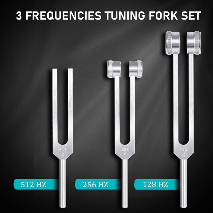 4%20Pack%20Tuning%20Fork%20Set(128Hz,%20256Hz,%20512Hz)with%20Tuning%20Fork%20Hammer%20for%20Sound%20Sound%20Vibration%20Tool%20with%20Base,Silver%20-%20Image%203