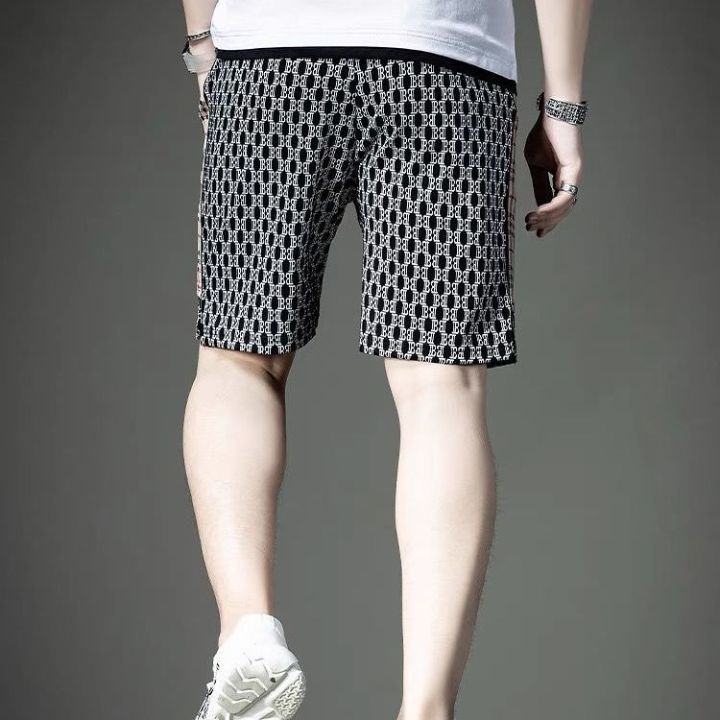 Shorts%20Men's2023Summer%20Thin%20Trendy%20Plaid%20Bermuda%20Shorts%20Quick-Dry%20Pants%20Men's%20New%20Men's%20Slim%20Cropped%20Pants%20-%20Image%203