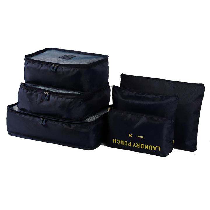 6pcs Packing Cubes Luggage Bags Organizer Durable Travel Travel Luggage Packing Organizers Set with Toiletry Bag Pink