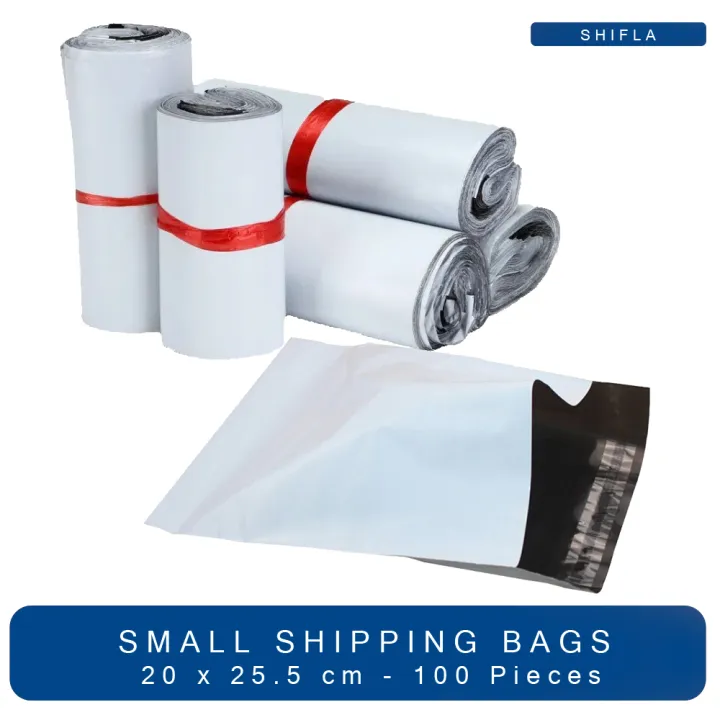 Bundle of 100 BAGS   SMALL 20 cm x 21 + 5 cm SIZE Poly Mailer White Daraz Flyers Shipping Bags Thickness - 110 Micron Packaging material Bags Plastic Poly Envelope 25cm*35cm Flyer Packs Postal Safe Mailing Bags Shipping packing Bags