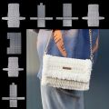 DIY Plastic Weaving Plastic Mesh Cloth White Craft Bag Fixed Grid Sheet Handmade Knitting Crochet Bags Plate Bag Accessories. 