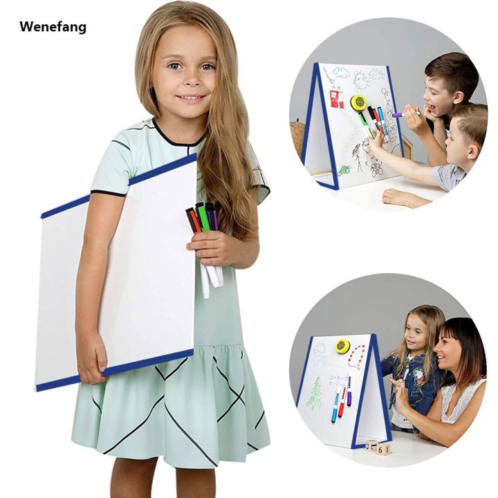 Wenefang%20New%20style%20Folding%20Magnetic%20Triangle%20Self%20Standing%20White%20Board%20Kids%20Writing%20Drawing%20Handwriting%20Whiteboard%20Dry%20Erased%20Teaching%20Tool%20-%20Image%204