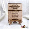 Plaque Wooden Customized Laser Engrave fly wood , gift for school , for lovers gift. 