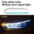 2pcs Flexible Universal Car LED DRL Daytime Running Light Flow Runs Headlight LED Strip Brake Running Lights For Cars Waterproof-Only white-30cm ( 11.8inch ). 