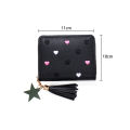 Ladies Small Wallet Mini Tassel Wallet Short Zipper Cute Pu Leather Coin Purse. 