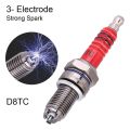 NXFDSIOZ 3 Pcs 3-Electrode Spark Plug D8TC for 125Cc 150Cc 200Cc 250Cc Motorcycle Scooter ATV Quads. 