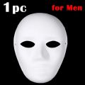 1/5pcs DIY Full Face White Masks Halloween Costumes DIY Blank Paper Painting Mask Dance Ghost Cosplay Masque Party Mask Men Wmen. 