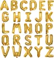Foil Letter Balloons A-Z, 16", Create A Custom Balloon Banner, Reusable And Self Sealing. 