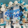 13 PCS SET Letters Happy Birthday Foil Balloon 16" Banner Party Deco Alphabet Aluminum BLUE. 