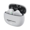 amazon basics True Wireless in-Ear Earbuds with Mic, Low-Latency Gaming Mode, Touch Control, IPX5 Water-Resistance, Bluetooth 5.3, Up to 60 Hours Play Time, Voice Assistance and Fast Charging (White). 