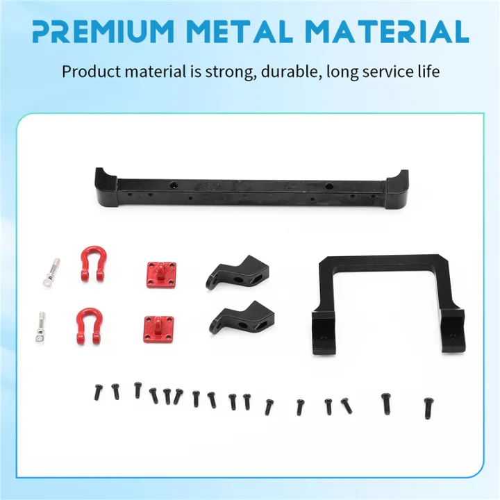 Metal%20Front%20Bumper%20with%20Tow%20Hook%20for%20MN%20D90%20D91%20D96%20MN-90%20,Black%20-%20Image%203