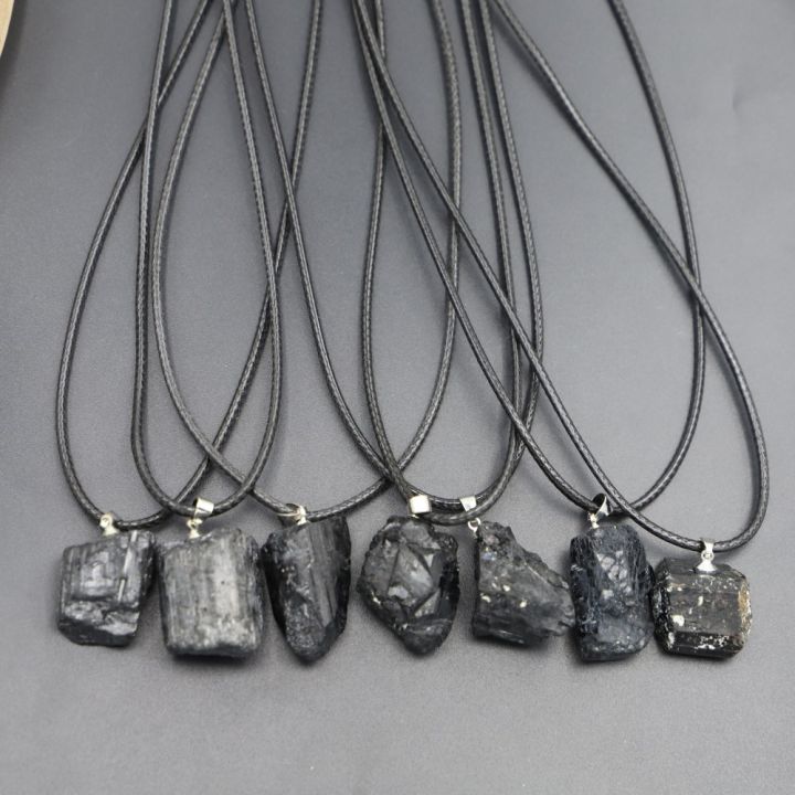 New%20Natural%20Black%20Tourmaline%20Necklace%20Mineral%20Rock%20Chakra%20Jewelry%20omen%20Quartz%20Crystal%20Stone%20Pendant%20for%20Irregular%20Shape%20-%20Image%203