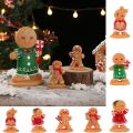Creative Cartoon Christmas Gingerbread Man Ornament Resin Boy/Girl Ginger Man Figurines Decorative Handmade Christmas Decoration New Year. 