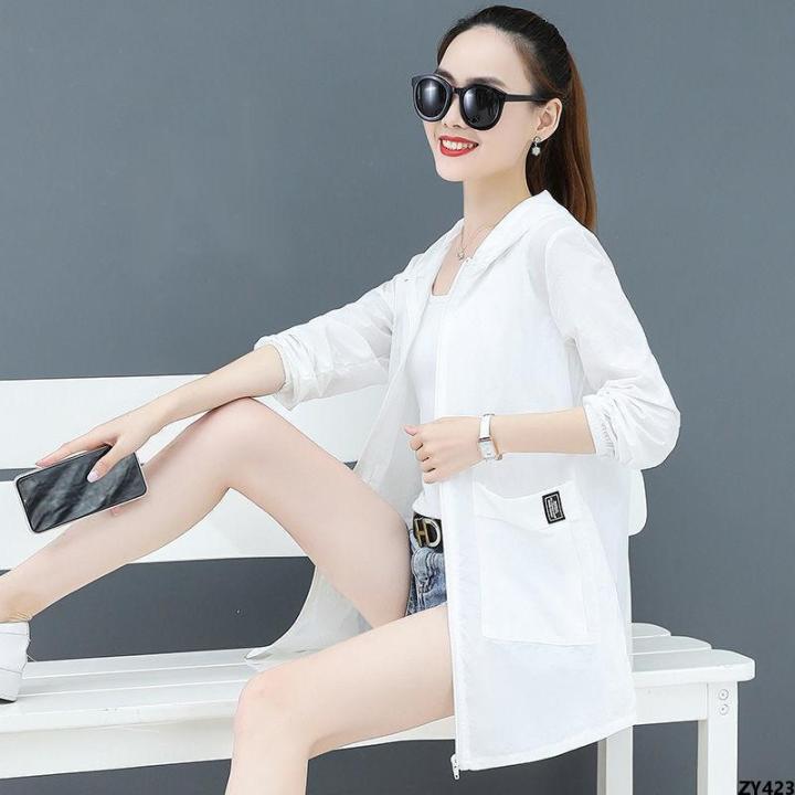 Sun%20Protection%20Korean%20Sun%20Protection%20UV%202024%20Mid-Length%20Clothing%20Women's%20Thin%20Loose-Clothes%20Anti-New%20plus%20Size%20Coat%20Summer%20-%20Image%202