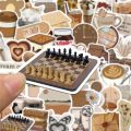 10/30/60PCS Vintage Brown Sticker Aesthetic PVC Laptop Sketchbook Children's Stationery Decoraction Scrapbooking School Supplies. 
