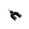 Headset Splitter Jack 3.5mm Female to 2 Male Headphone Mic Audio Y Splitter Adapter. 