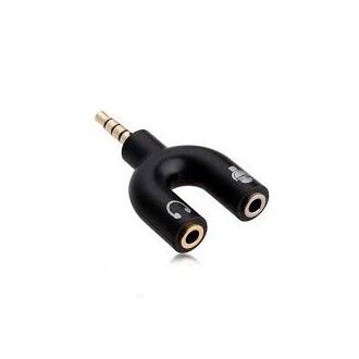 Headset Splitter Jack 3.5mm Female to 2 Male Headphone Mic Audio Y Splitter Adapter