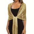 Fashion Bright Silk Sunscreen Shawl Hijab Gold Silver Shiny Scarves For Women Lace Tassel Party Evening Dress Scarf. 