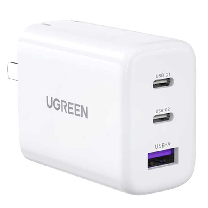 UGREEN 65W USB C Charger 3 Ports Charger PD PPS Fast Charger Power Adapter for MacBook Pro/Air, Galaxy S22/S21, Dell XPS 13, iPhone 14 13/13 Pro Max, iPad Pro, Pixel