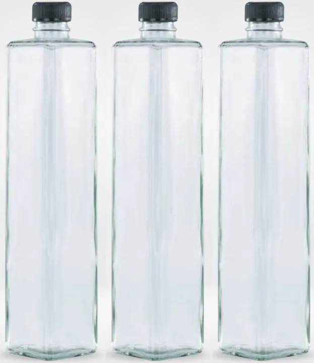 Glass%20Water%20bottle%20750ml%20square%20shape%20Glass%20with%20Black%20Plastic%20Cap%20-%20Hydration%20Drink%20Bottle%20Water%20Container%20Set%201Pc/3Pc/6Pc%20-%20Image%203