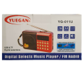 YUEGAN YG 011U Mini Portable Radio Handheld Digital FM USB TF MP3 Player AUX Speaker Rechargeable FM Radio. 