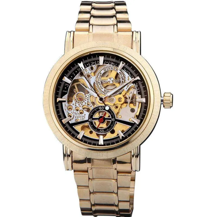 watches men winner hot brand sports military skeleton wristwatches automatical mechanical watch steel strap relogio masculino