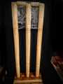 Sports Cricket lether /hard ball  Wooden Stump With Wicket base/stand for indoor/outdoor. 