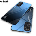 Quiberk for Samsung Galaxy A34 A54 5G Tempered Glass Hard Case Gradient Color Back + Soft Frame Shockproof Phone Cover. 