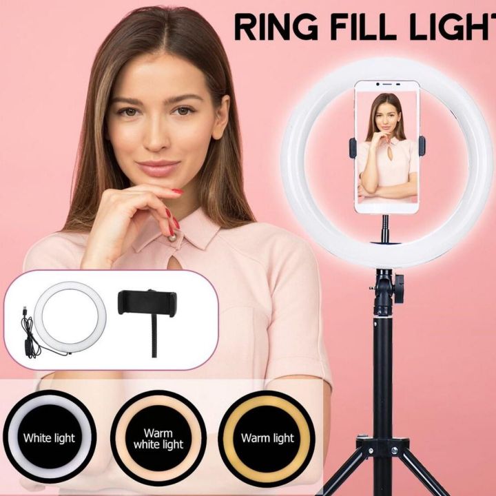 26CM%20Ring%20Light%20With%208ft%20Stand%20Tripod%2010%20Inch%20Selfie%20LED%20Ring%20Light%20With%20Adjustable%20Phone%20Holder%20360%20Rotatable%20Ring%20LED%20Studio%20Camera%20-%20Image%206