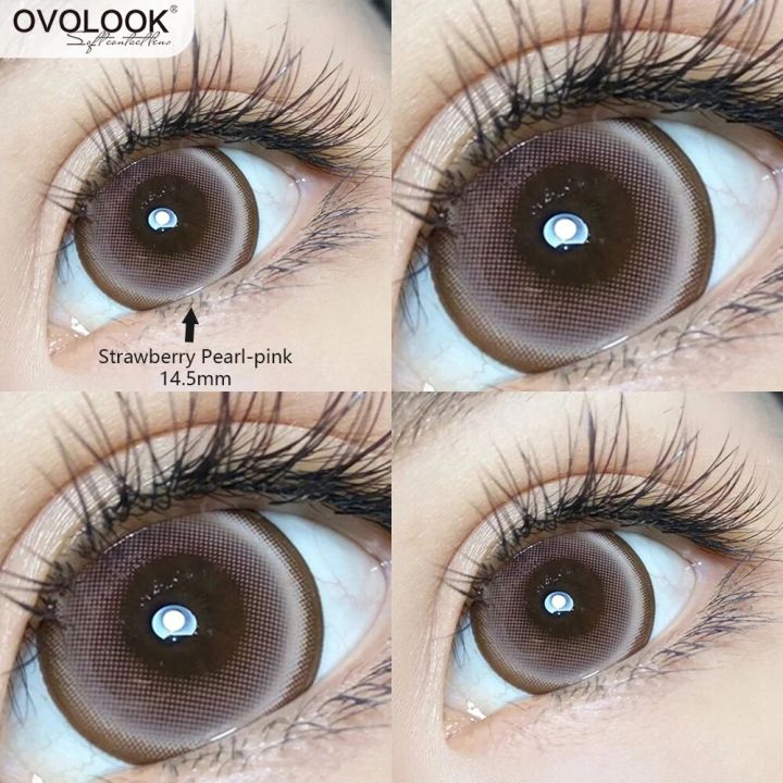 OVOLOOK-1 Pair Color Contact Lenses For Eyes Big DIA Blue Pink Multicolored Lenses Beauty Pupils Cosmetic Color Lens Eyes Yearly